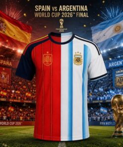 Spain Vs Argentina World Cup 2026 Final Half And Half Split Jersey Shirt Spain Vs Argentina World Cup 2026 Final Half And Half Split Jersey Shirt