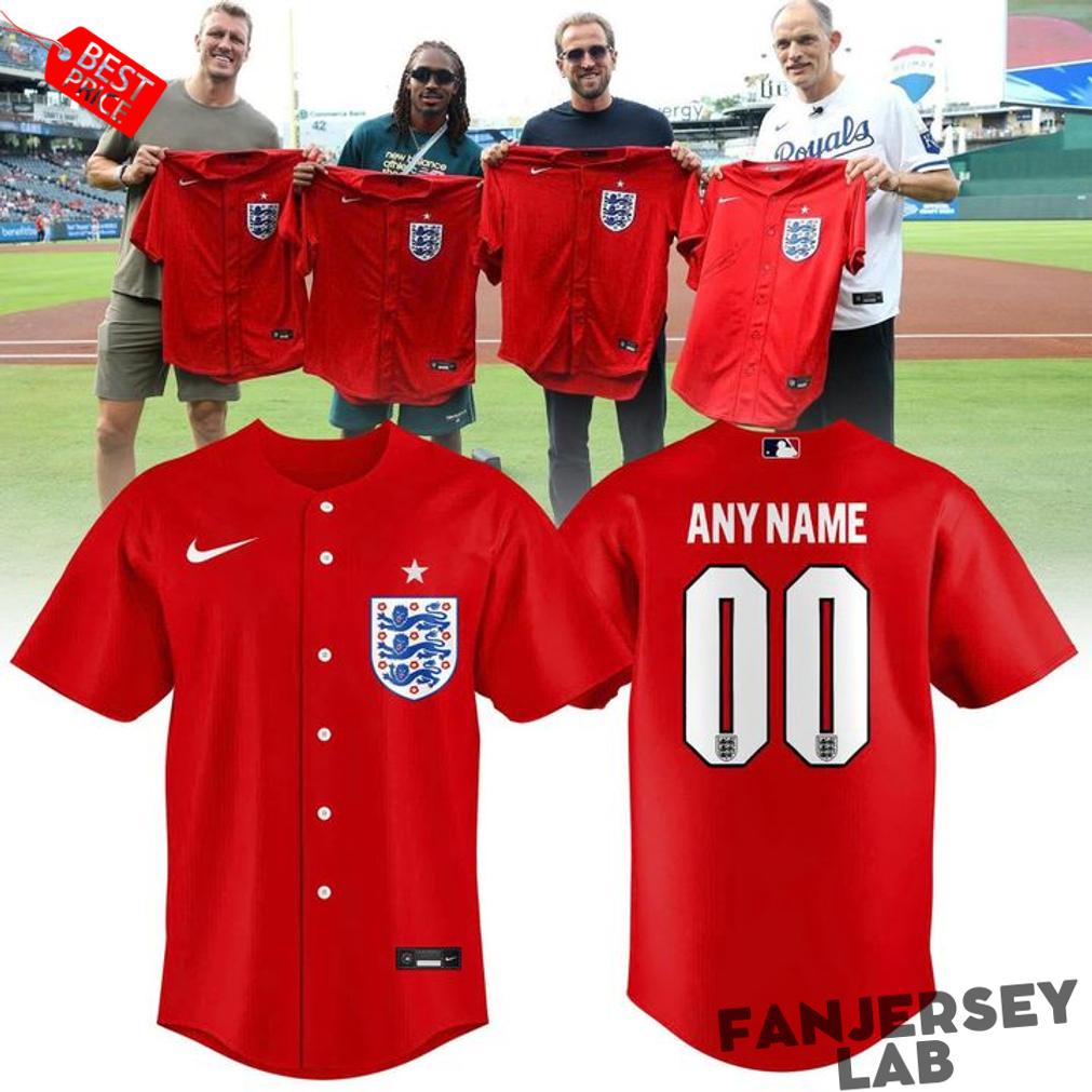 England National Football Team x KC Royals Custom Baseball Jersey England National Football Team x KC Royals Custom Baseball Jersey
