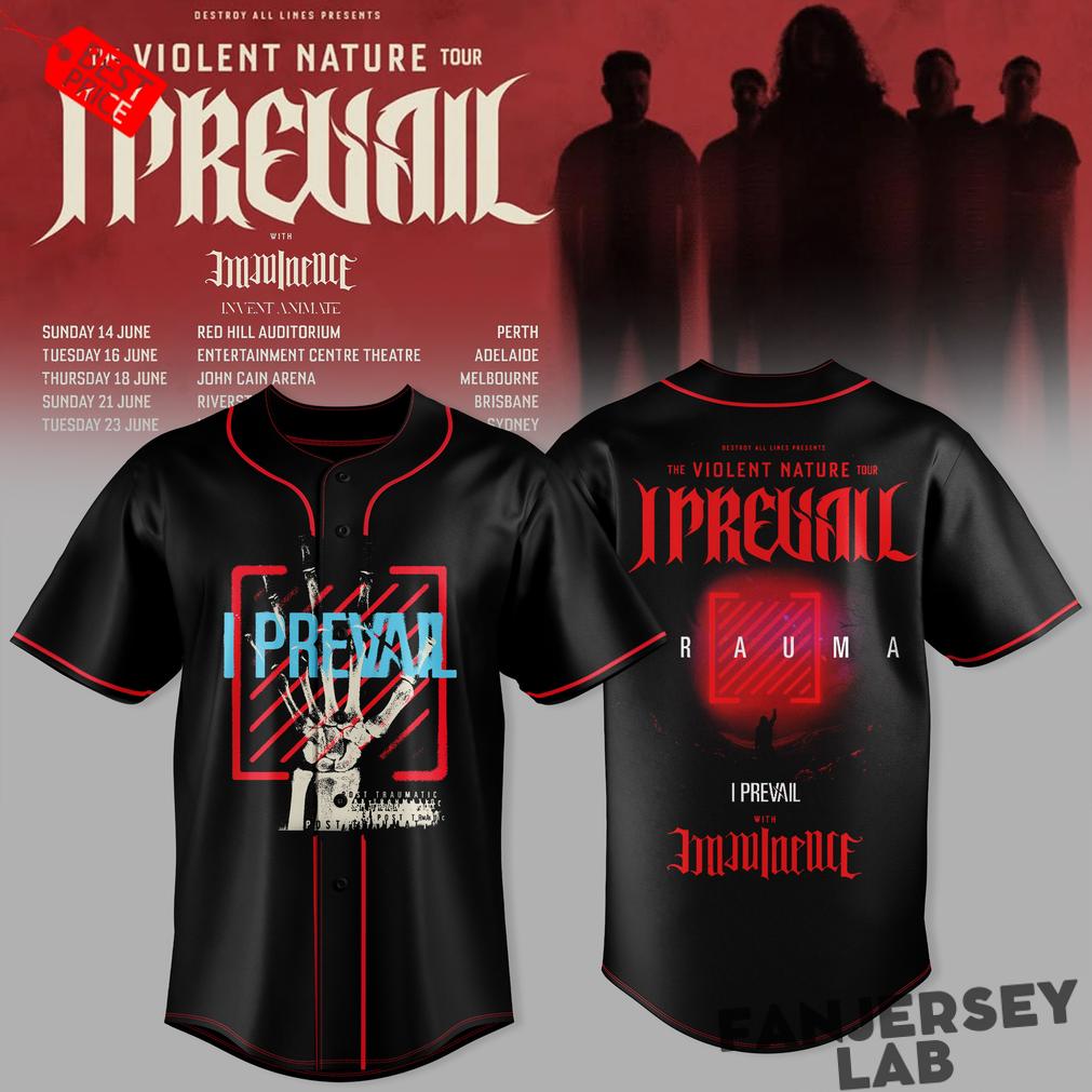 I PREVAIL The Violent Nature Tour Baseball Jersey I PREVAIL The Violent Nature Tour Baseball Jersey