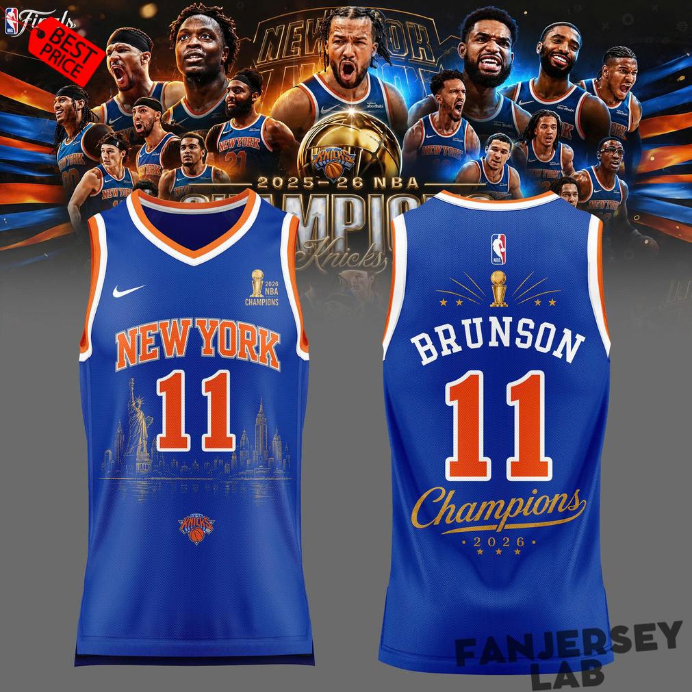 Jalen Brunson New York Knicks Champions NBA 2026 Jersey Jalen Brunson New York Knicks Champions NBA 2026 Jersey