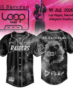 Las Vegas Raiders x Ed Sheeran LOOP Tour 2026 Baseball Jersey – Black