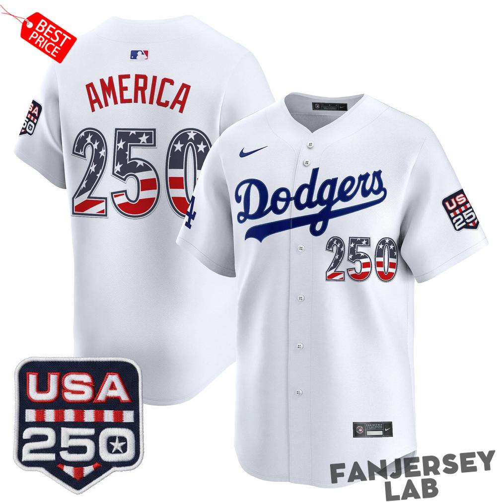 Los Angeles Dodgers USA 250 Fourth of July Special Jersey Los Angeles Dodgers USA 250 Fourth of July Special Jersey