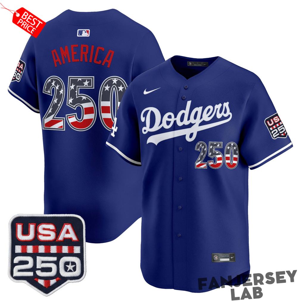 Los Angeles Dodgers USA 250 Fourth of July Special Jersey Los Angeles Dodgers USA 250 Fourth of July Special Jersey