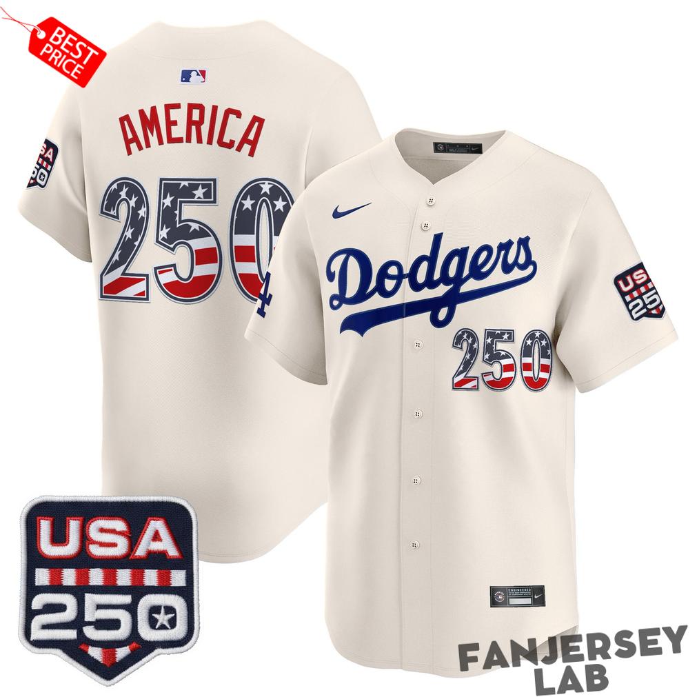Los Angeles Dodgers USA 250 Fourth of July Special Jersey Los Angeles Dodgers USA 250 Fourth of July Special Jersey