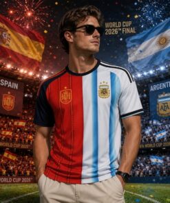 Spain Vs Argentina World Cup 2026 Final Half And Half Split Jersey Shirt