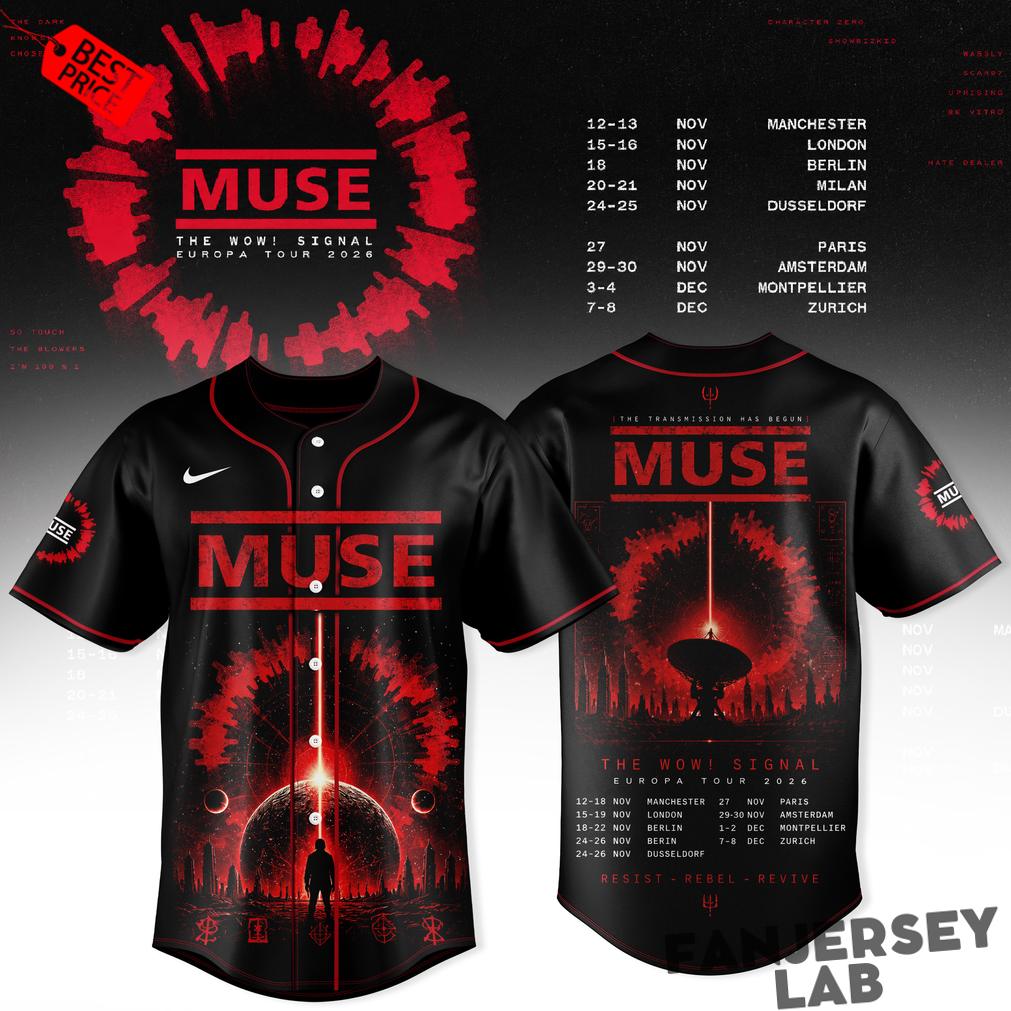 Muse – The Wow! Signal Europa Tour 2026 Baseball Jersey Muse – The Wow! Signal Europa Tour 2026 Baseball Jersey
