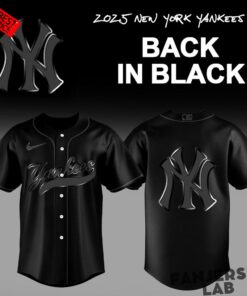 New York Yankees Back In Black Baseball Jersey