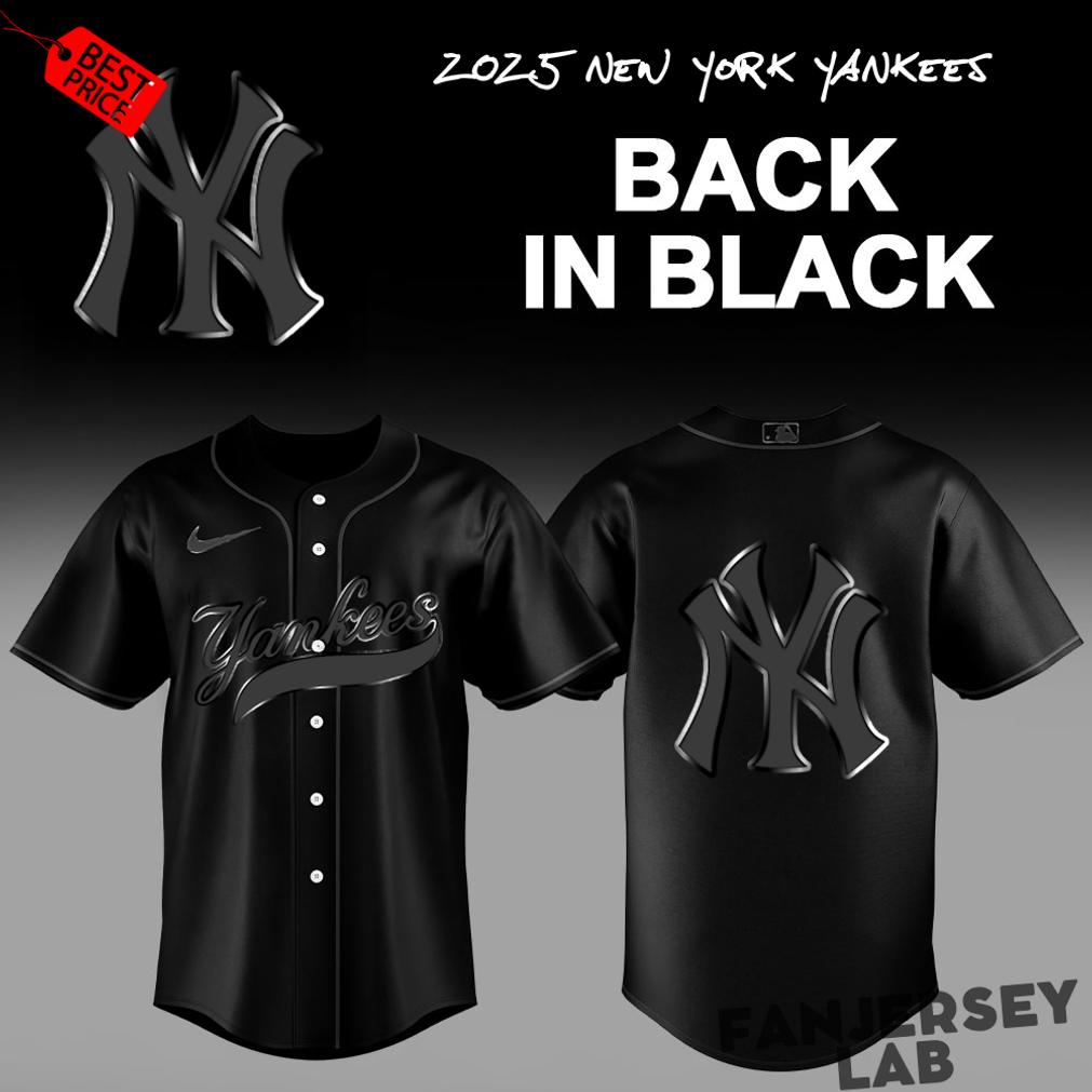 New York Yankees Back In Black Baseball Jersey New York Yankees Back In Black Baseball Jersey
