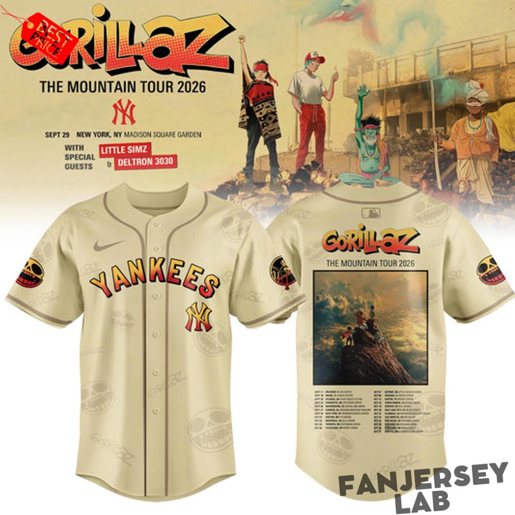 New York Yankees x Gorillaz ‘The Mountain Tour 2026’ Limited Edition Baseball Jersey New York Yankees x Gorillaz ‘The Mountain Tour 2026’ Limited Edition Baseball Jersey