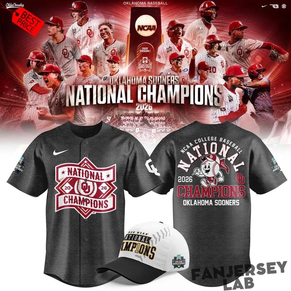 Oklahoma Sooners 2026 NCAA Baseball National Champions Jersey Oklahoma Sooners 2026 NCAA Baseball National Champions Jersey