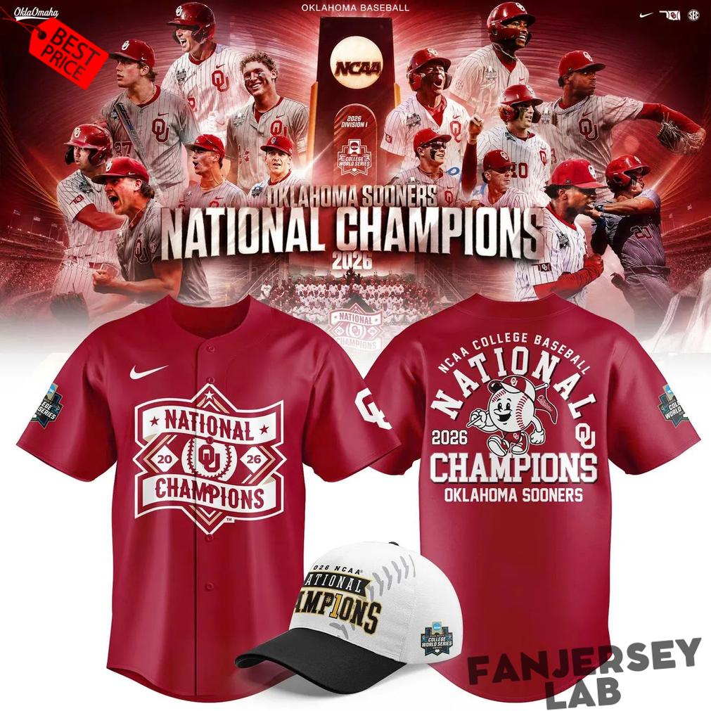 Oklahoma Sooners 2026 NCAA Baseball National Champions Jersey Oklahoma Sooners 2026 NCAA Baseball National Champions Jersey