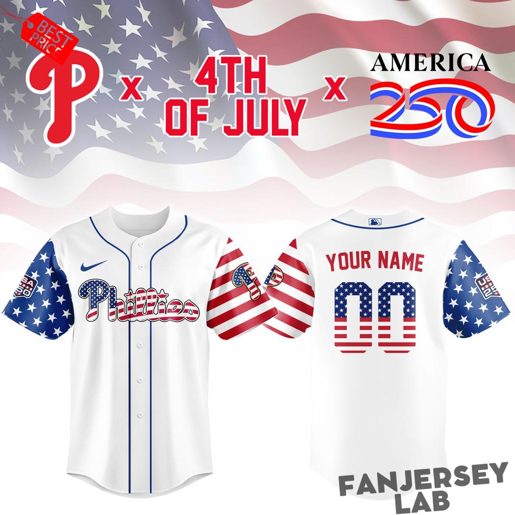 Philadelphia Phillies America250 4th of July Custom Jersey Philadelphia Phillies America250 4th of July Custom Jersey