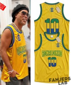 Ronaldinho #10 Brazil Yellow Basketball Jersey Ronaldinho #10 Brazil Yellow Basketball Jersey
