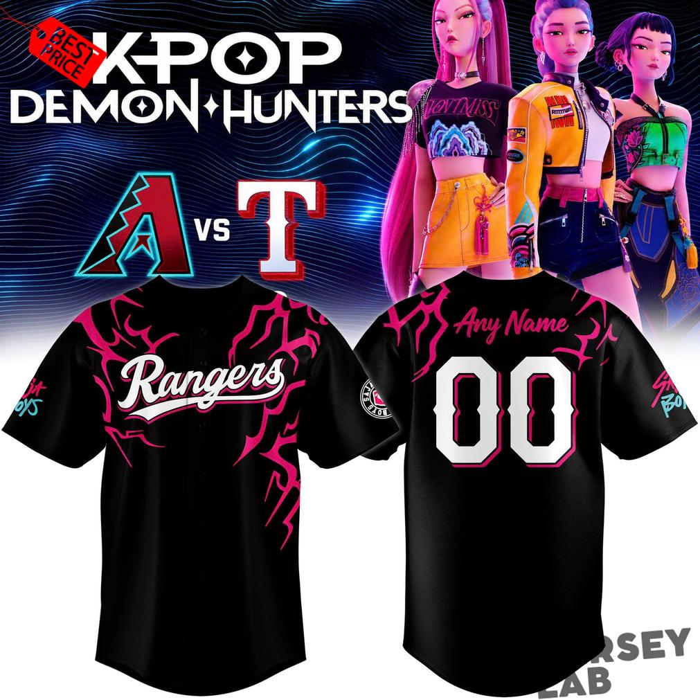 Saja Boys x Texas Rangers Special Baseball Jersey Saja Boys x Texas Rangers Special Baseball Jersey