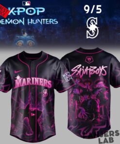 Seattle Mariners x K-Pop Demon Hunters Night Saja Boys 2026 Baseball Jersey