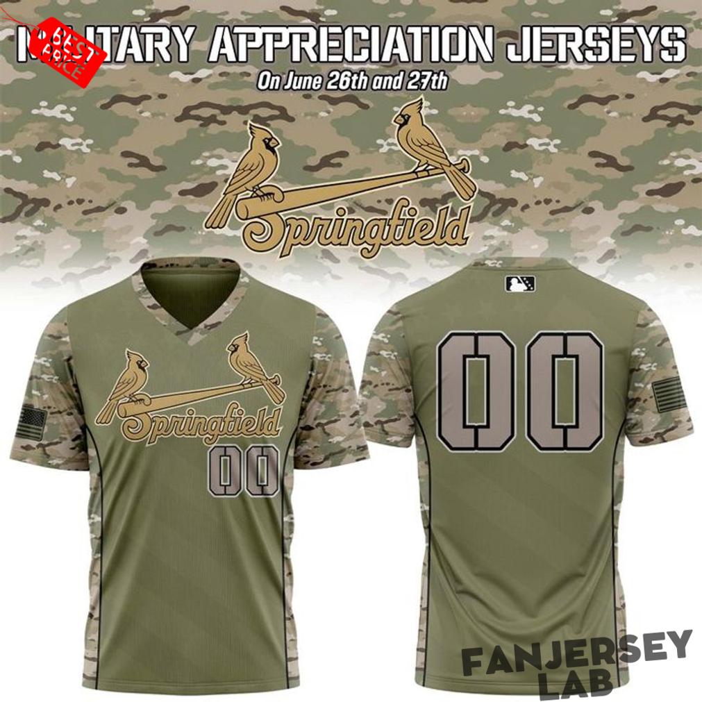 Springfield Cardinals 2026 Military Appreciation Night Camo Custom Jersey Springfield Cardinals 2026 Military Appreciation Night Camo Custom Jersey