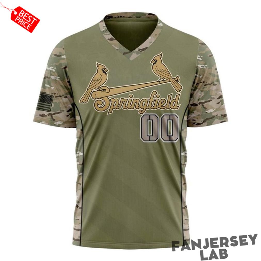 Springfield Cardinals 2026 Military Appreciation Night Camo Custom Jersey Springfield Cardinals 2026 Military Appreciation Night Camo Custom Jersey