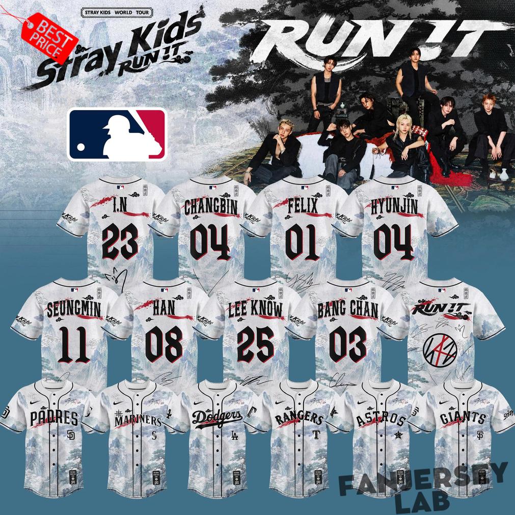 Baseball All Teams x Stray Kids – Run It World Tour 2026 Baseball Jersey Baseball All Teams x Stray Kids – Run It World Tour 2026 Baseball Jersey