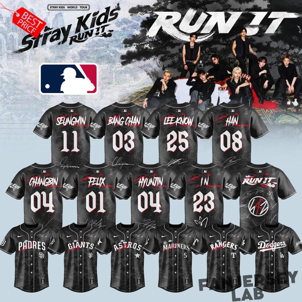 Baseball All Teams x Stray Kids – Run It World Tour 2026 Baseball Jersey Baseball All Teams x Stray Kids – Run It World Tour 2026 Baseball Jersey