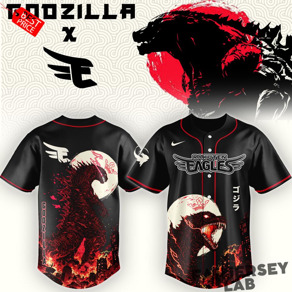 Tohoku Rakuten Golden Eagles Godzilla Minus Zero Limited Edition Baseball Jersey Tohoku Rakuten Golden Eagles Godzilla Minus Zero Limited Edition Baseball Jersey