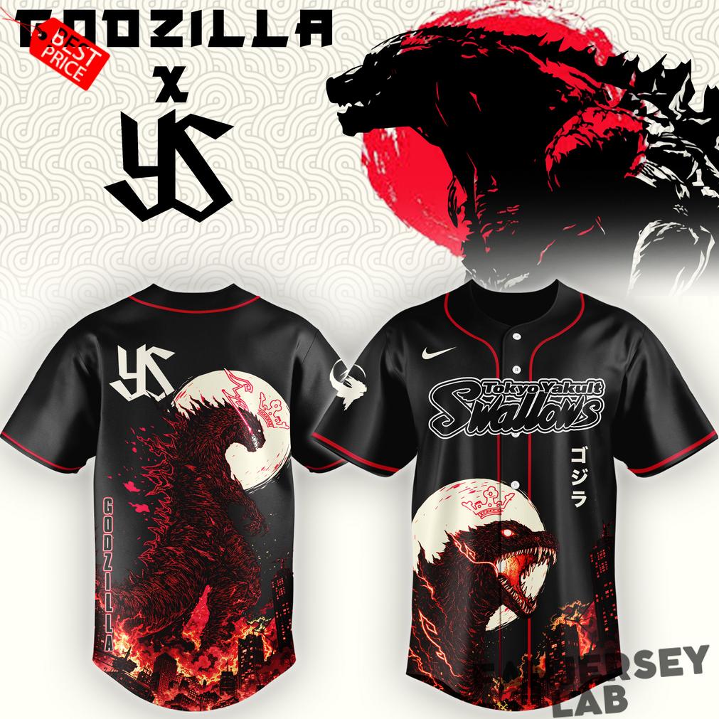 Tokyo Yakult Swallows Godzilla Minus Zero Limited Edition Baseball Jersey Tokyo Yakult Swallows Godzilla Minus Zero Limited Edition Baseball Jersey