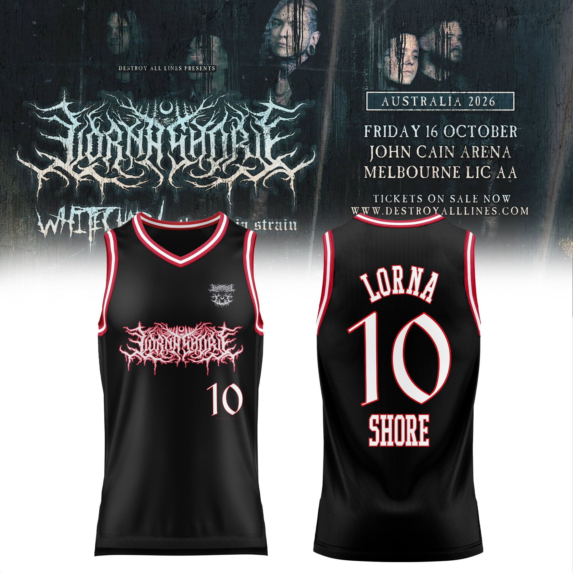 LORNA SHORE – AUSTRALIA & NEW ZEALAND TOUR 2026 Exclusive Basketball Jersey LORNA SHORE – AUSTRALIA & NEW ZEALAND TOUR 2026 Exclusive Basketball Jersey