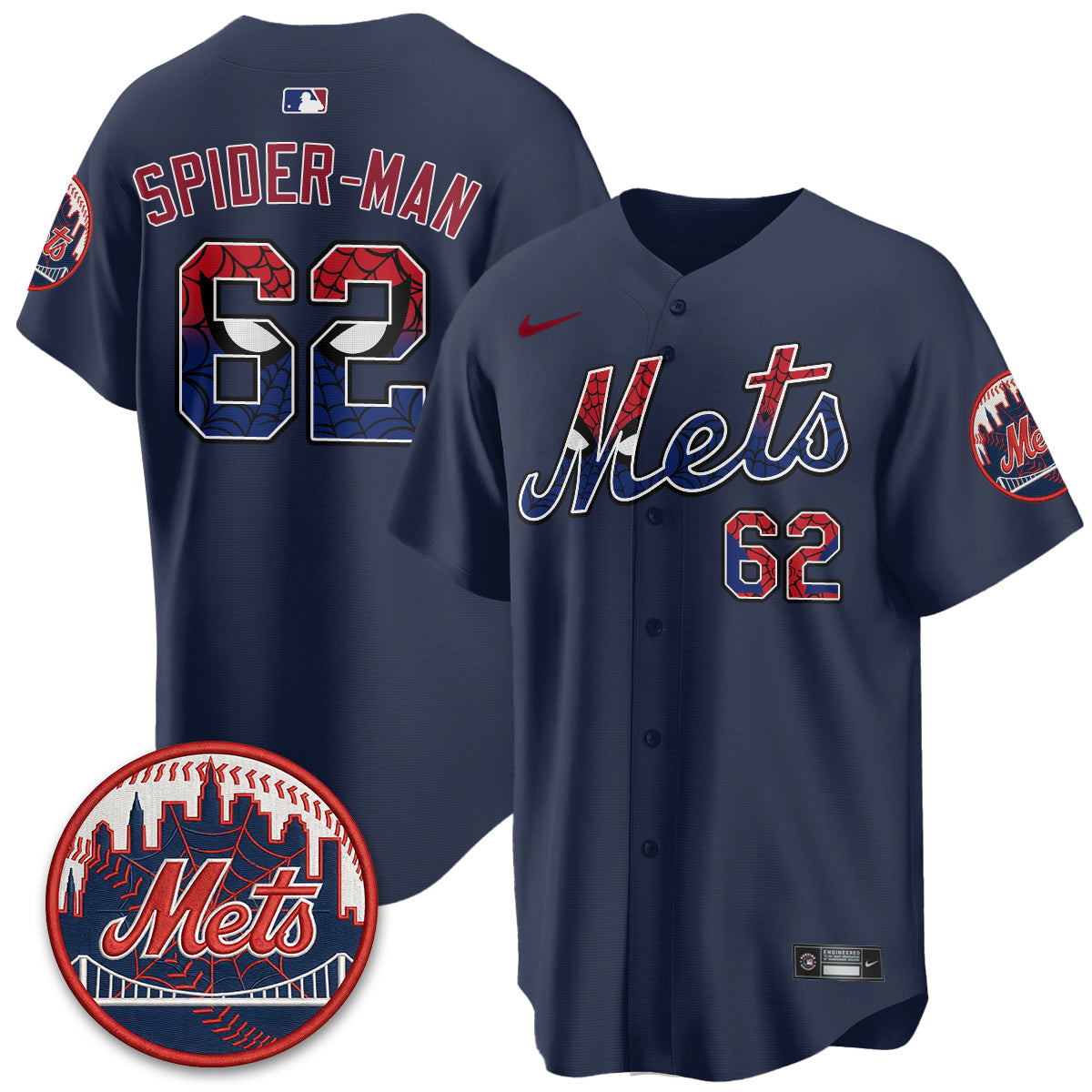 New York Mets x Web-Head Spider Man Brand New Day Baseball Jersey New York Mets x Web-Head Spider Man Brand New Day Baseball Jersey