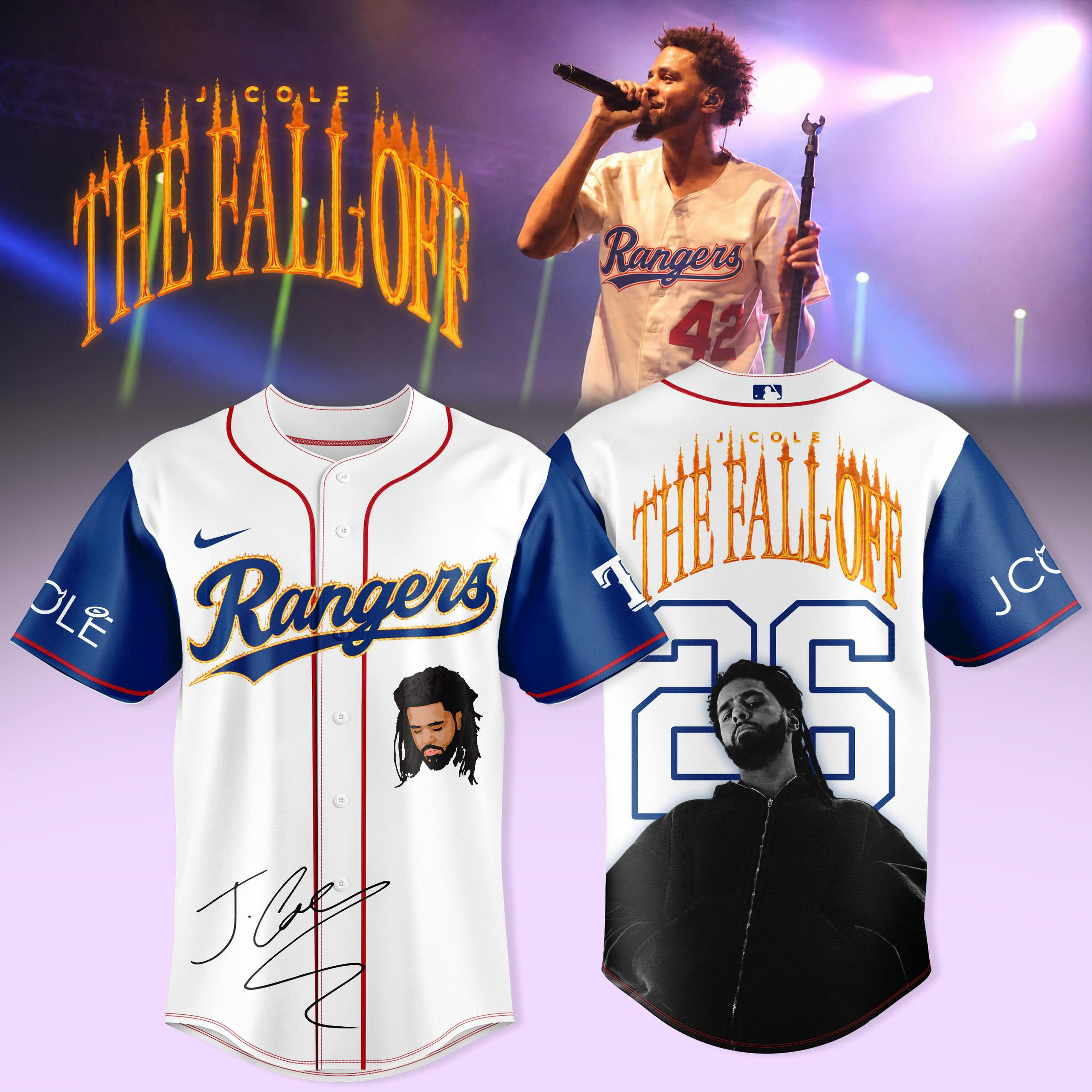J. Cole The Fall Off Tour Rangers Premium Baseball Jersey – Classic Fan Style J. Cole The Fall Off Tour Rangers Premium Baseball Jersey – Classic Fan Style