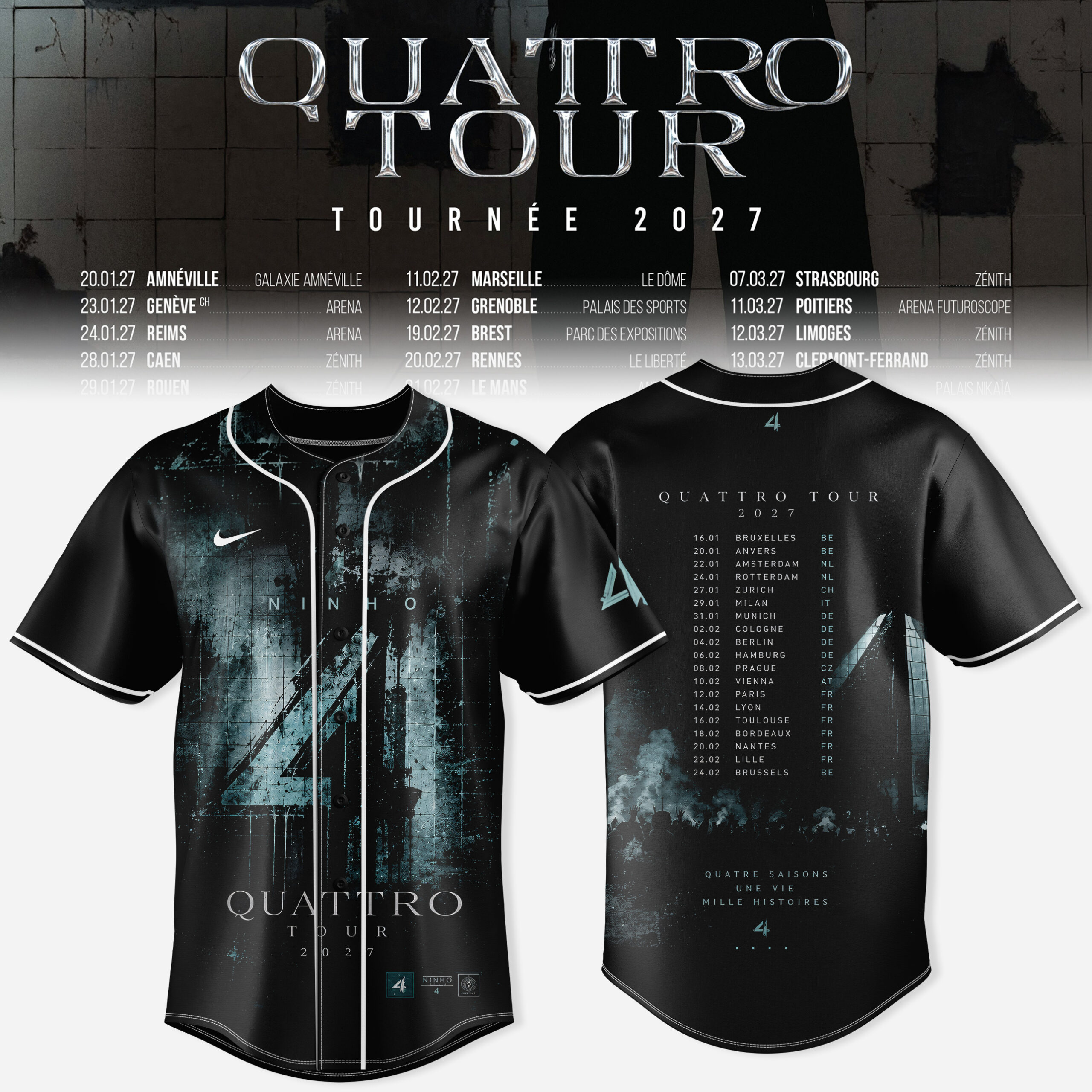 NINHO QUATTRO TOUR 2027 – Baseball Jersey v3 NINHO QUATTRO TOUR 2027 – Baseball Jersey v3