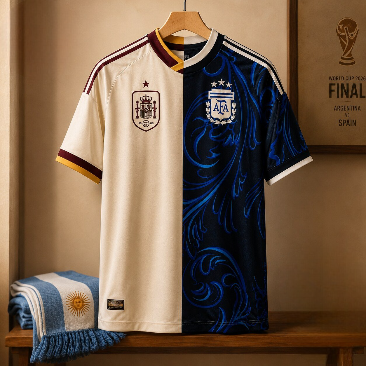 Spain vs Argentina World Cup 2026 Final Split Design Away Football Jersey Limited Edition Spain vs Argentina World Cup 2026 Final Split Design Away Football Jersey Limited Edition