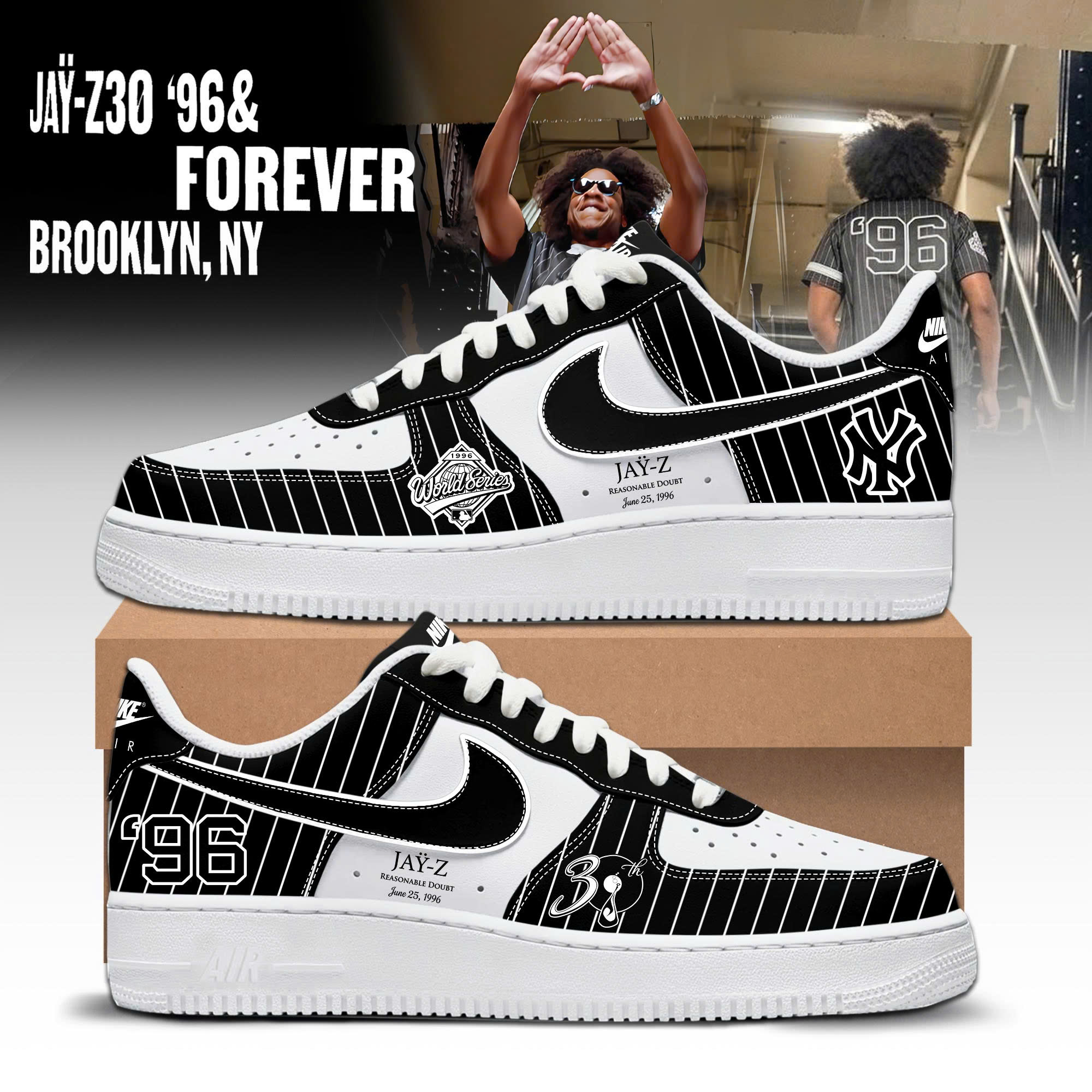 The JAŸ-Z30 96 Limited Edition AF1 Sneakers The JAŸ-Z30 96 Limited Edition AF1 Sneakers