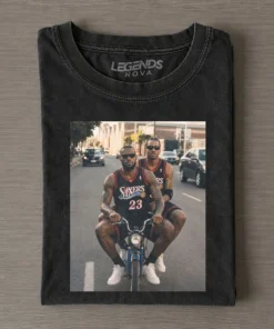 LeBron James & Allen Iverson Funny Bike Tee