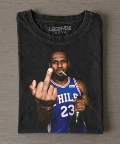 LeBron James 76ers Blue Jersey Funny Tee