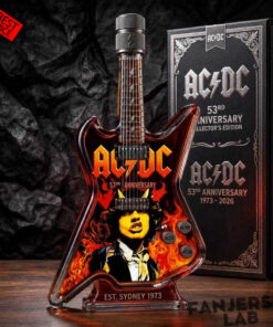 AC/DC 53rd Anniversary Collector’s Edition Guitar-shaped Whiskey Bottle