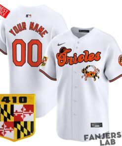 Baltimore Orioles 410 & Chesapeake Crab Patch Custom Baseball Jersey