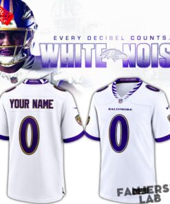 Baltimore Ravens White Noise Custom Football Jersey