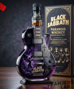 Black Sabbaths Paranoid Guitar-shaped Whiskey Bottle Limited Edition
