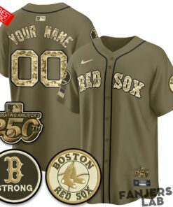 Boston Red Sox 2026 Armed Forces Day ‘Boston Strong’ Custom Baseball Jersey