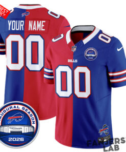 Buffalo Bills 2026 Split Edition Vapor Custom Football Jersey
