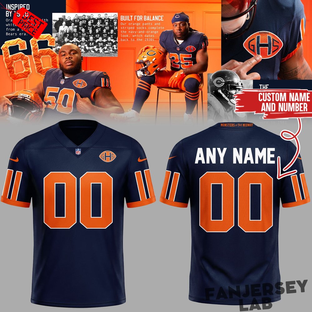 Chicago Bears Monsters of the Midway Custom Football Jersey Chicago Bears Monsters of the Midway Custom Football Jersey