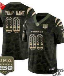 Cincinnati Bengals 2026 Salute to Service Custom Football Jersey
