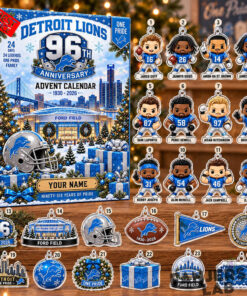 Custom Name Detroit Lions 96th Anniversary Calendar