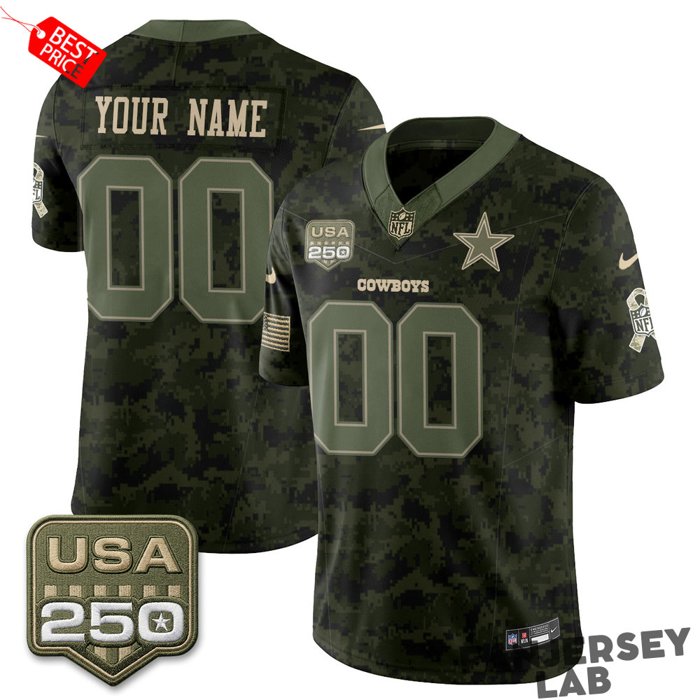 Dallas Cowboys 2026 Salute to Service Edition Vapor Custom Football Jersey Dallas Cowboys 2026 Salute to Service Edition Vapor Custom Football Jersey