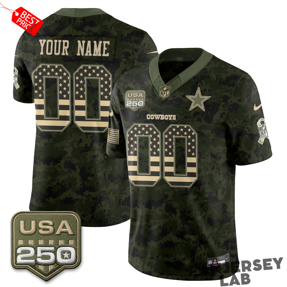 Dallas Cowboys 2026 Salute to Service Edition Vapor Custom Football Jersey Dallas Cowboys 2026 Salute to Service Edition Vapor Custom Football Jersey