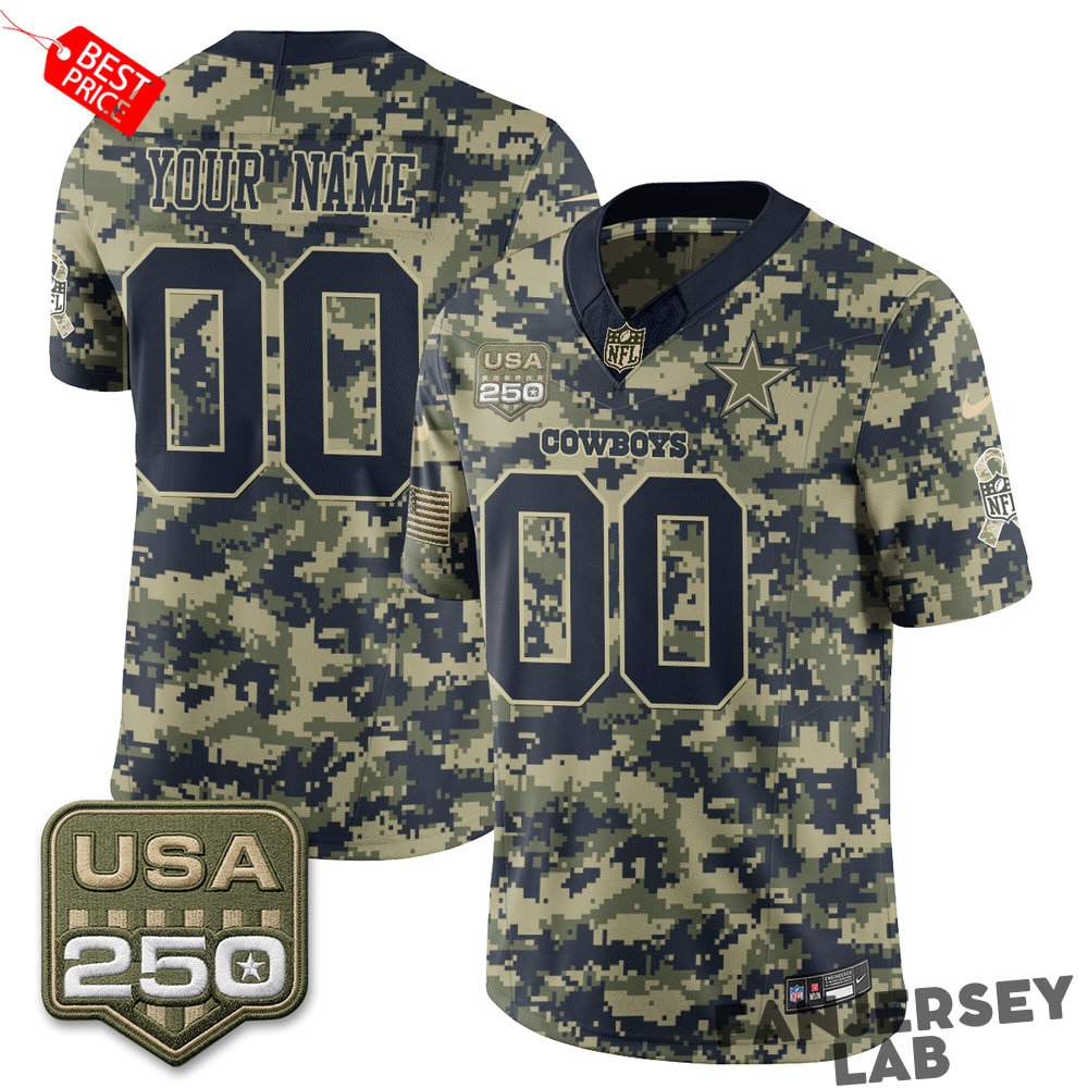 Dallas Cowboys 2026 Salute to Service Edition Vapor Custom Football Jersey Dallas Cowboys 2026 Salute to Service Edition Vapor Custom Football Jersey