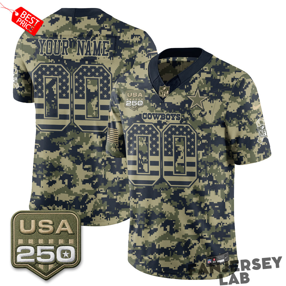 Dallas Cowboys 2026 Salute to Service Edition Vapor Custom Football Jersey Dallas Cowboys 2026 Salute to Service Edition Vapor Custom Football Jersey