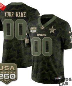 Dallas Cowboys 2026 Salute to Service Camo Custom Football Jersey