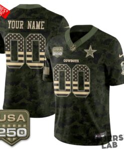 Dallas Cowboys 2026 Salute to Service Camo Custom Football Jersey