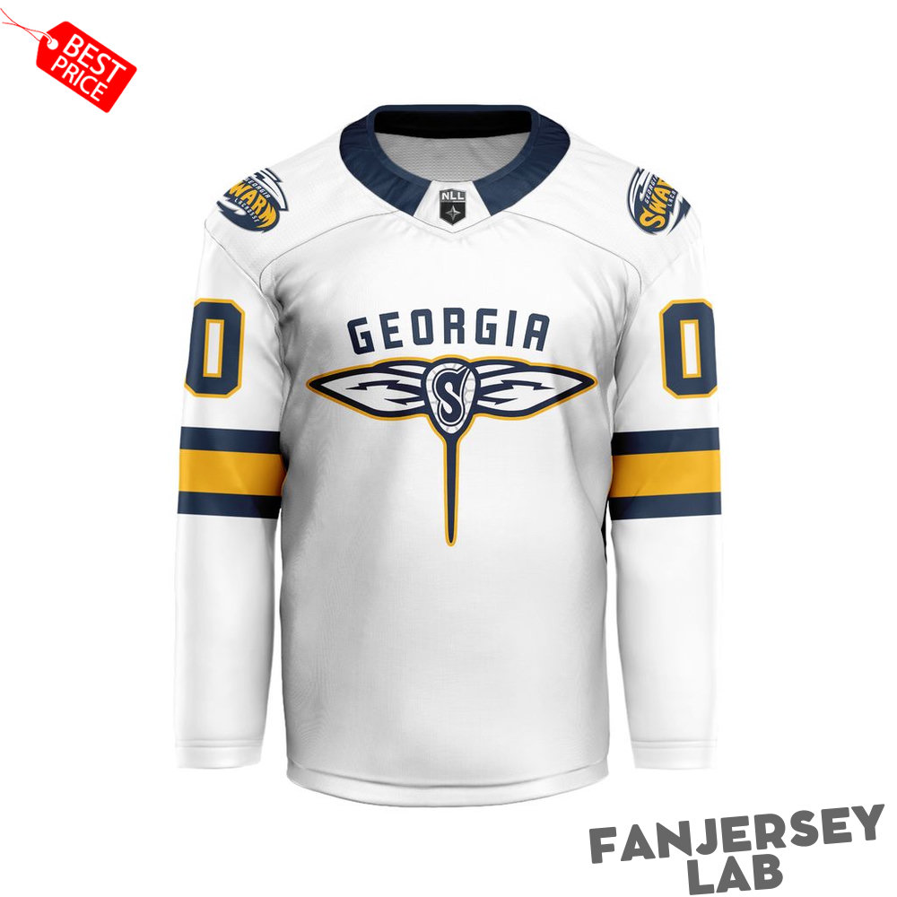 Georgia Swarm Personalized White Hockey Jersey Georgia Swarm Personalized White Hockey Jersey
