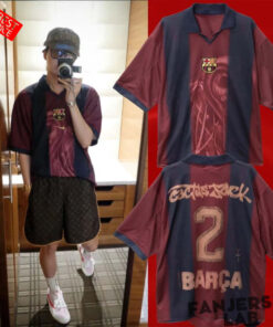 Hope Travis Scott X FC Barcelona Retro V-Neck Football Jersey